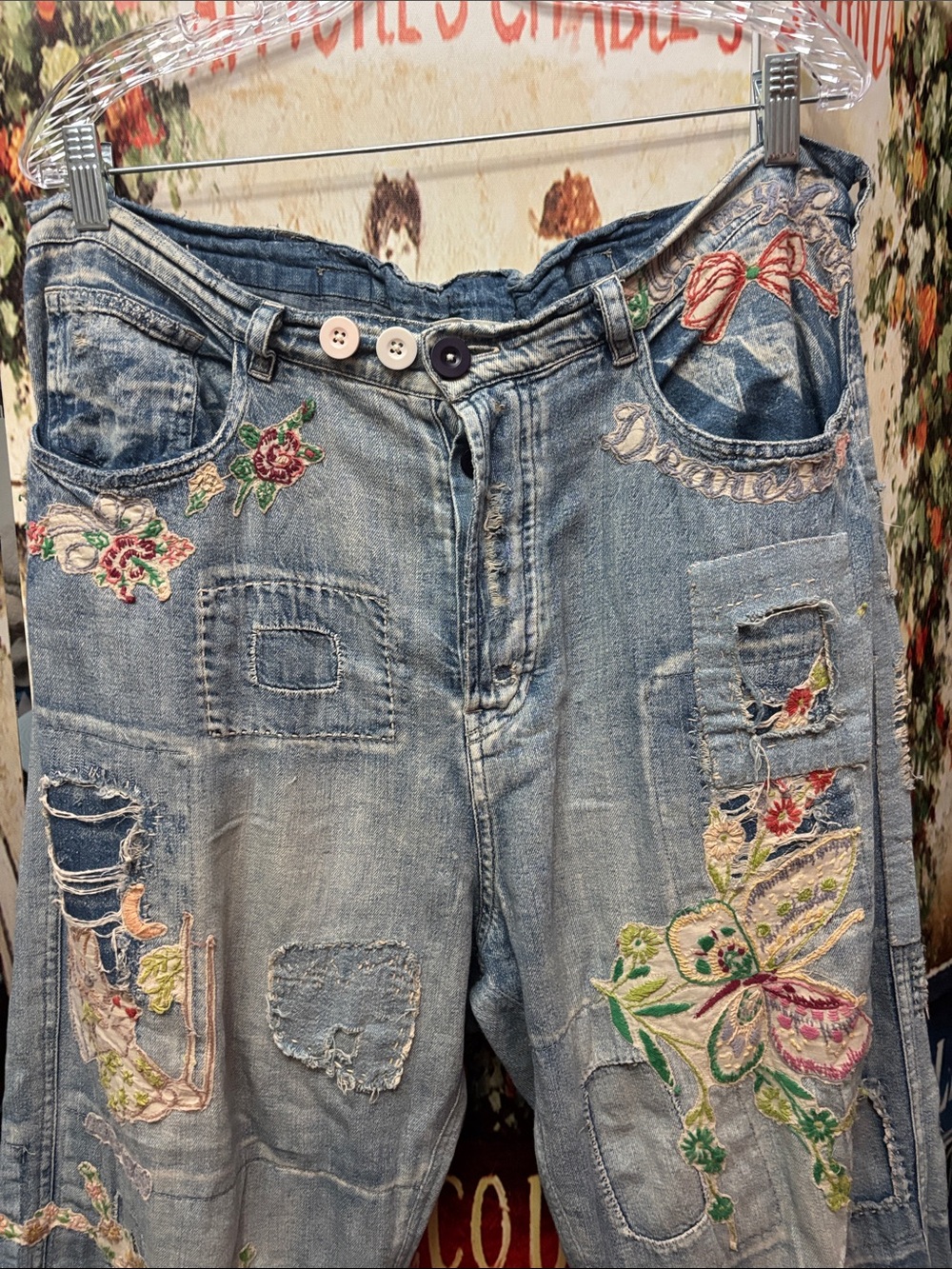 Magnolia Pearl Lil’ Friends Miners Denim Pants 423, Washed Indigo, OS - Picture 3 of 13